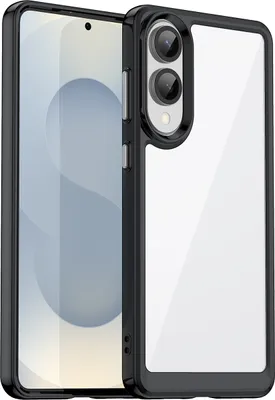 Produktbild von Schutzhülle für Samsung Galaxy S25 Edge Klar Rückseite Stoßfeste TPU Silikon Bumper Hülle Schwarz