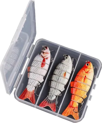 Obrázek produktu pro Angelkoeder fuer Barschforellen, 6-teilige Hartkoerperkoeder mit Drillingshaken-Swimbait
