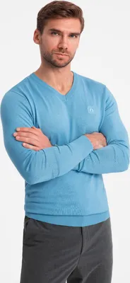 Obrázek produktu pro Ombre Clothing Pánský klasický svetr Caalsann světle modrá L