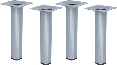 Produktbild von Couchfüße 4er Set Möbelfüße klassisch Silber Rund ø 30mm Möbelbeine Tischbeine Bettstützen 150mm