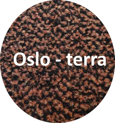 Produktbild von Mertex Schmutzfangmatte rund Ø 80 cm Oslo terra mit schwarzer Kettelkante Türmatte Sauberlauf Schmutzmatte Fußabstreifer