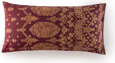 Produktbild von Bassetti Satin-Kissenhülle einzeln GOLD DECOR Farbe BORDEAUX R1 Größe 40x80