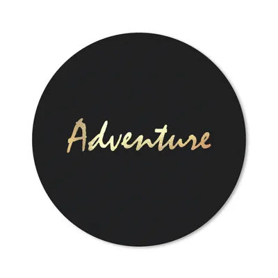 Produktbild von MuchoWow® Mauspad Mousepad Zitat - Abenteuer - Gold 40x40 cm - Mousepads - Maus Mat - Pad - Mausunterlage - Schreibtisch Accessoires