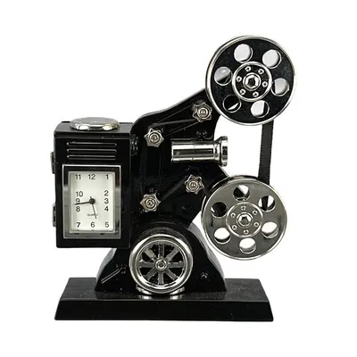 Produktbild von Designer Tischuhr Movie Player Projektor aus Metall