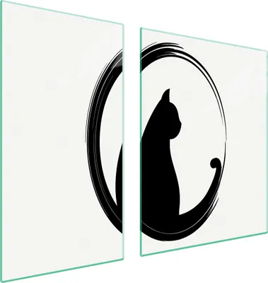 Image de Plaques de recouvrement pour cuisinière 2 pièces 90x52 Couverture de champ en vitrocéramique Planche à découper chat pièce