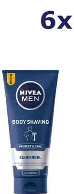 Produktbild von 6x Nivea Men Body Shaving Protect & Care Shaving Gel 200ML
