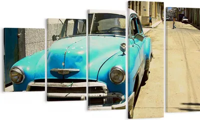 Produktbild von Bild auf Leinwand - Leinwandbild - Auto Klassiker Kuba Havanna - 100x60cm - Wand Bild - Wanddeko - Leinwanddruck - Bilder - Kunstdruck - Wanddekoration - Leinwand bilder - Wandkunst - EG100x60-1401