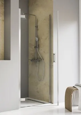 Produktbild von SCHULTE Duschtür in Nische mit Drehtür TouraPlus ExpressPlus 100 x 200 cm Profil chrom Klarglas schmutzabweisende Glasbe