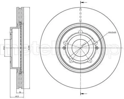 Produktbild von 2x METELLI Bremsscheibe 23-0772C für TOYOTA AVENSIS Kombi (T25) AVENSIS (T25_)