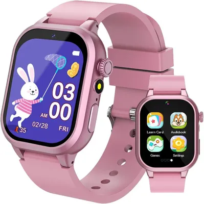 Produktbild von Smartwatch Kinder mit 32 Spielen, Kamera, Video, 3 Sportmodi, Schrittzähler, Hörbuch, Musik, Taschenrechner, Wecker, Lernkarten für Jungen & Mädchen