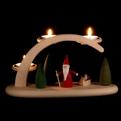 Produktbild von Leuchterbogen Weihnachtswichtel (24x13cm) von Seiffener Volkskunst