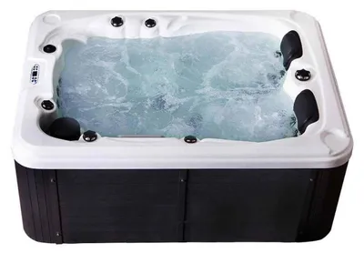 Produktbild von HOME DELUXE - Outdoor Whirlpool - Beach Pure - Maße: 210 x 155 x 83 cm - Inkl. Heizung, 51 Massagedüsen und 24 Lichtquellen I Außen Whirlpool für 3 Personen