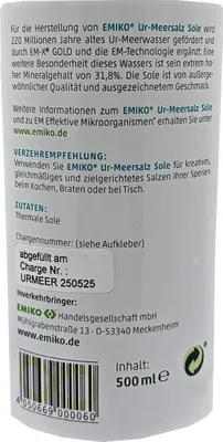 Produktbild von Ur-Meersalz Solespray 500ml Nachfüllflasche Salz / reines Ur-Meerwasser von Emiko