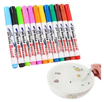 Produktbild von 8/12 Stück Magische Wassermalstifte Spielzeug Whiteboard Stifte Trocken abwischbare Stifte Whiteboard Marker Schüler Kinder Zeichenstifte