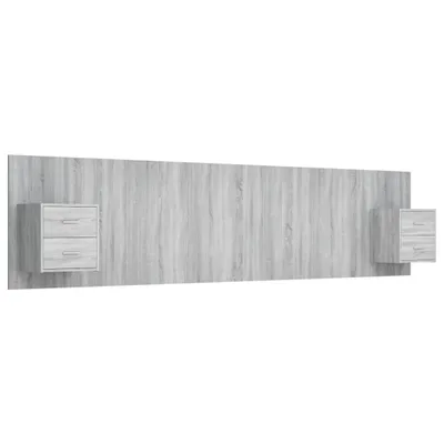 Immagine prodotto di vidaXL Testiera con comodini in legno Grigio Sonoma