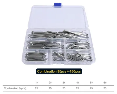 Produktbild von Splint-Sortiment - Splinte - 150 Stück - Sortiment B - Edelstahl 304 - Metallbearbeitung