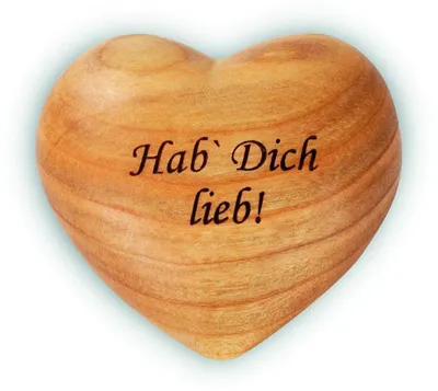 Produktbild von Geöltes Holzherz mit Gravur als Glücksbringer