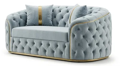 Image de Canapé Chesterfield de qualité, modèle 2 places, revêtement en tissu, Image générée par une IA