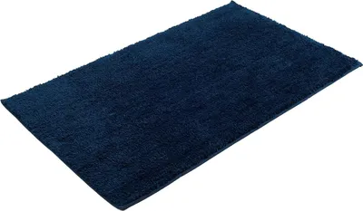 Produktbild von Badteppich Badmatte Badvorleger Hochfloorteppich Microfaser rutschfest  50 x 70 cm - dunkelblau (51)