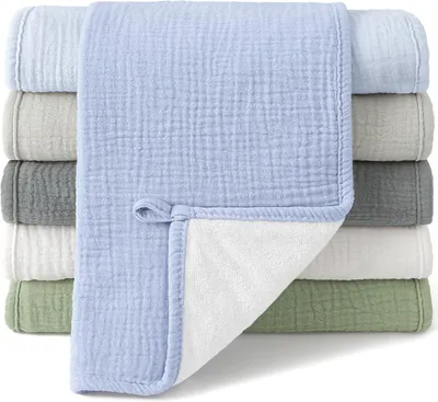 Obrázek produktu pro Babylehátka z jemné tkaniny, 5 kusů, 50 x 25 cm, velmi měkká, savá, pro novorozence
