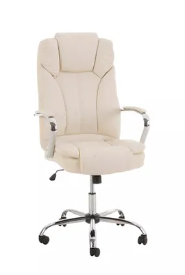 Produktbild von In And OutdoorMatch Bürostuhl Dante - Creme - Auf Rollen - Kunstleder - Ergonomischer Bürostuhl - Für Erwachsene - Höhenverstellbar 45-55cm