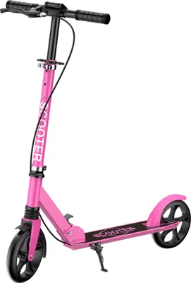 Produktbild von Kinderroller, Cityroller, Scooter, Tretroller, Roller, höhenverstellbar, klappbar, mit Handbremse, PolyurethanRäder, für Kinder und Erwachsene, Rosa