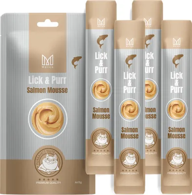 Produktbild von Katzensnack Lick & Purr – Lachsmousse Mersjo 60g