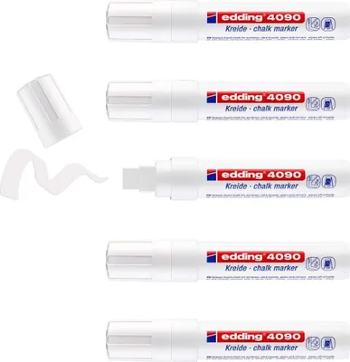 Produktbild von Kreidemarker edding 4090 4-15mm weiß Packung mit 5 Stück
