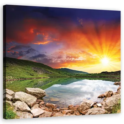 Produktbild von Leinwandbild landschaften - farbe 30x30 cm Feeby farbe wandbild bereit zum aufhängen