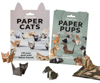 Origami-Set 100 Blatt 3D-Papier Katzen & Hunde DIY