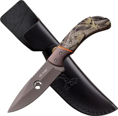 Produktbild von Outdoor Titan-Messer ELK RIDGE 20,5 cm – feststehende 3Cr13-Klinge mit TiNite-Beschichtung und Camo-Griff ER-554CA