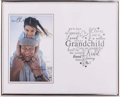 Produktbild von Celebrations - "With Love Grandchild" Herz Bilderrahmen WD3503 (Einheitsgröße) (Weiß)