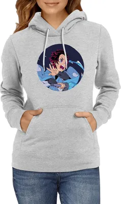 Produktbild von Damen Kapuzenpullover Demon Anime Slayer Kimetsu No Yaiba Tanjiro Kamado 002, Lady XS / Grau