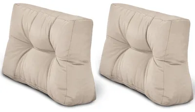 Immagine prodotto di Beautissu 2X Cuscino per schiena Cuscino per pallet Outdoor Eco Style, 60x40 cm, beige