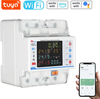 Produktbild von Inteligentny wyłącznik Tuya WiFi, automatyczne zabezpieczenie przed ponownym załączeniem, licznik energii elektrycznej 3P4W, trójfazowy, timer Strommes