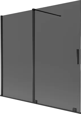 Produktbild von Mexen Velar Duschwand 2-flügelig verschiebbar 170 x 150 cm, Grafit, Schwarz - 896-170-000-41-70