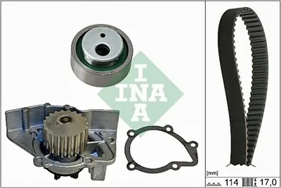 Produktbild von INA Zahnriemensatz + Wasserpumpe für Citroen Fiat Peugeot