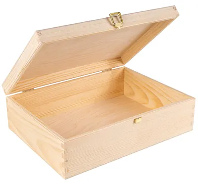 Productafbeelding van Creative Deco A4 Houten Onbeschilderde opbergdoos, 33.8 x 24.8 x 10 cm