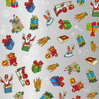Obrázek produktu pro Cilgro dárkový papír stříbrný Sinterklaas 200 m x 50 cm dárková fólie