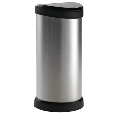 Produktbild von DECOBIN Abfalleimer 40L mit Drücker silber metallic
