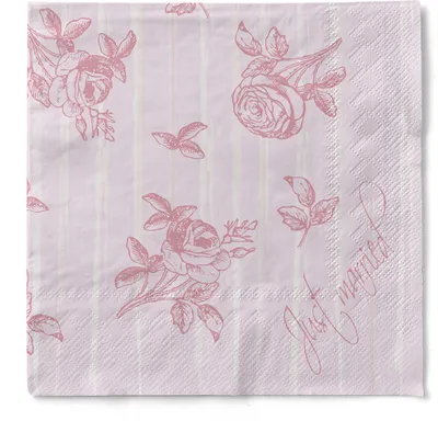 Produktbild von Sovie HOME Serviette Hochzeit in Rose aus Tissue 33 x 33 cm, 3-lagig, 20 Stück