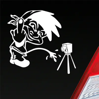 Produktbild von Auto Aufkleber Männeken Piss  Tuning Radar 10x10 cm Weiss Glanz Sticker Heckscheibenaufkleber