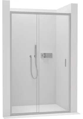 Immagine prodotto di Porta scorrevole per box doccia Varone LINE L/P - 6 mm - cromata, vetro trasparente - 90x195 cm