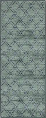 Produktbild von Teppich Läufer Flur - 80x300 cm - Grün - Rutschfest - Läufer für die Küche - Rautenmuster