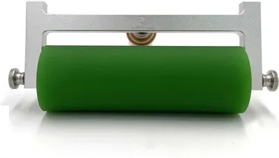 Productafbeelding van Drukwerk Roller - Inkt Roller - Boekdruk Lithografie - Ergonomisch Houten Handvat - 50mm tot 200mm - Groen