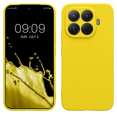 Produktbild von kwmobile Handyhülle für Xiaomi 15T Pro Hülle - weiches Handy Silikon Case - Schutzhülle Cover - Strahlend Gelb