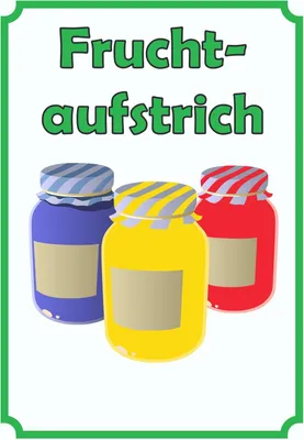 Produktbild von Fruchtaufstrich Marmelade Schild Hochkant A2 Rückseite selbstklebend