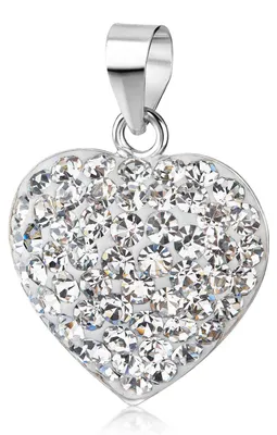 Produktbild von MATERIA by Matthias Wagner Herz Anhänger Silber 925 Damen Kristall weiß wahlweise mit Kette KA-79