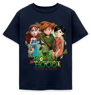 Produktbild von Spreadshirt Robin Hood Gruppenbild Mit Marian Und Scarlett Kinder T-Shirt, 110/116 (5-6 Jahre), Navy