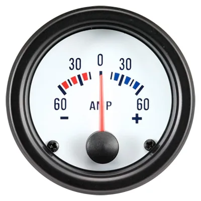 Immagine prodotto di Amperometro 52 mm 12 Volt bianco/nero